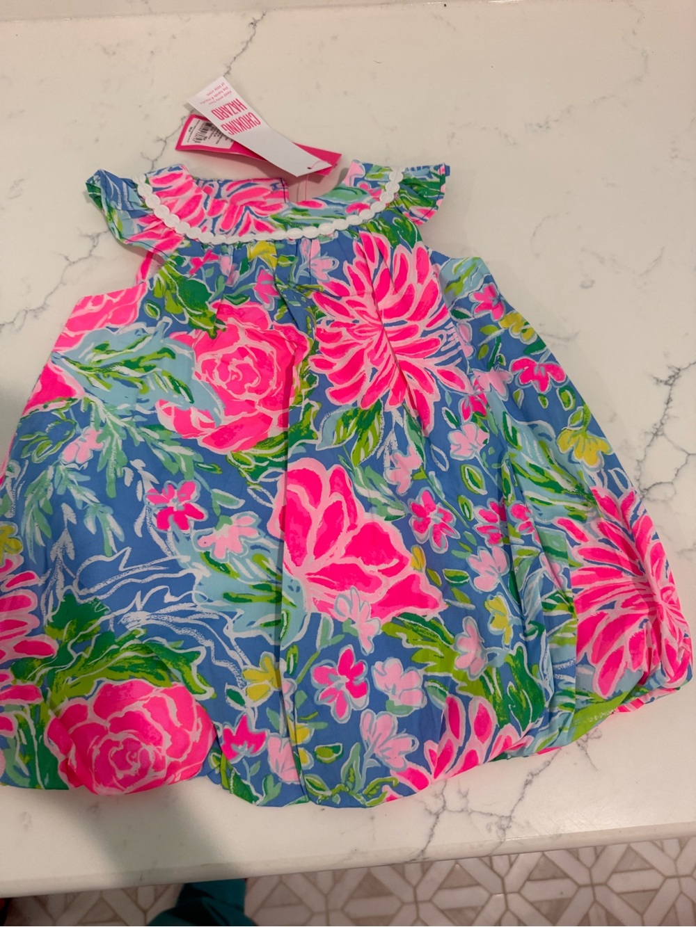 Lilly Pulitzer Girls Dress and Bloomers in Blue and Hot Pink NWT 18-24 months